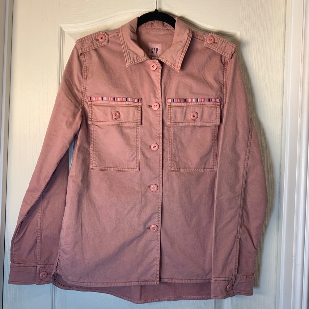 GAP Vintage Pale Pink Denim Jacket – Y2K Utility Style - Picture 14 of 16